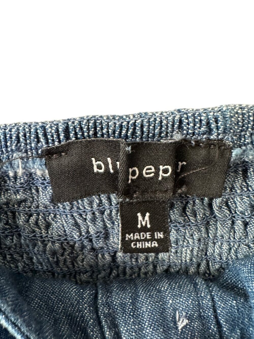 Blu Pepper Denim Midi Dress Square Neck Button Front Blue Sleeveless Size Medium - Picture 11 of 12